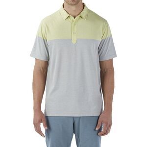 Linksoul Dora Color Block Casual Golf Polo Medium Citron Gray The Loop Logo